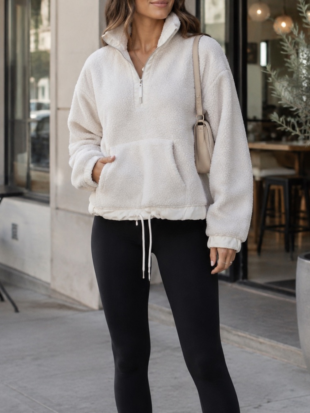 Anthropologie Bailey 44 Sherpa Jacket Teddy Pullover Relax Fit Cozy Off White XS